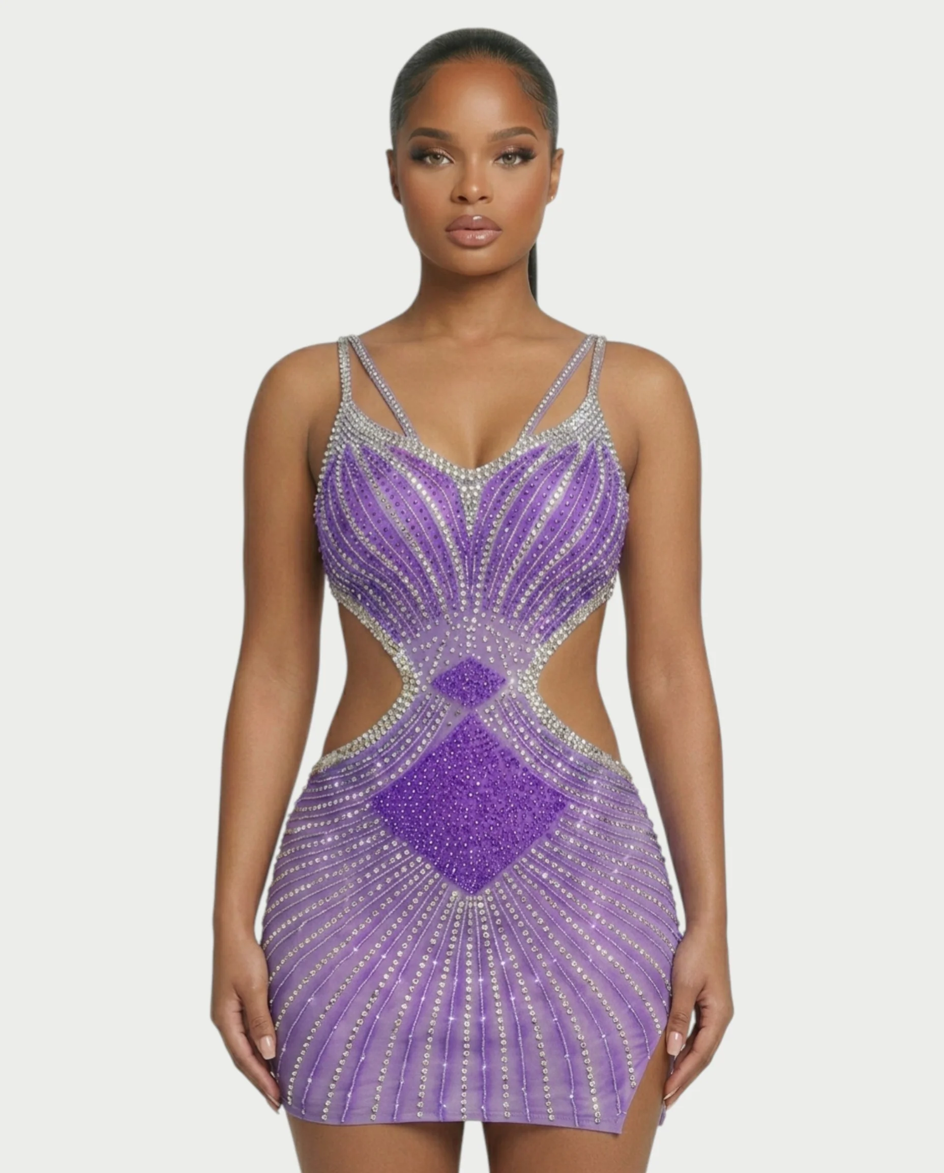 BRELLIE Crystal Cut-out Bodycon Mini Dress - Image 19