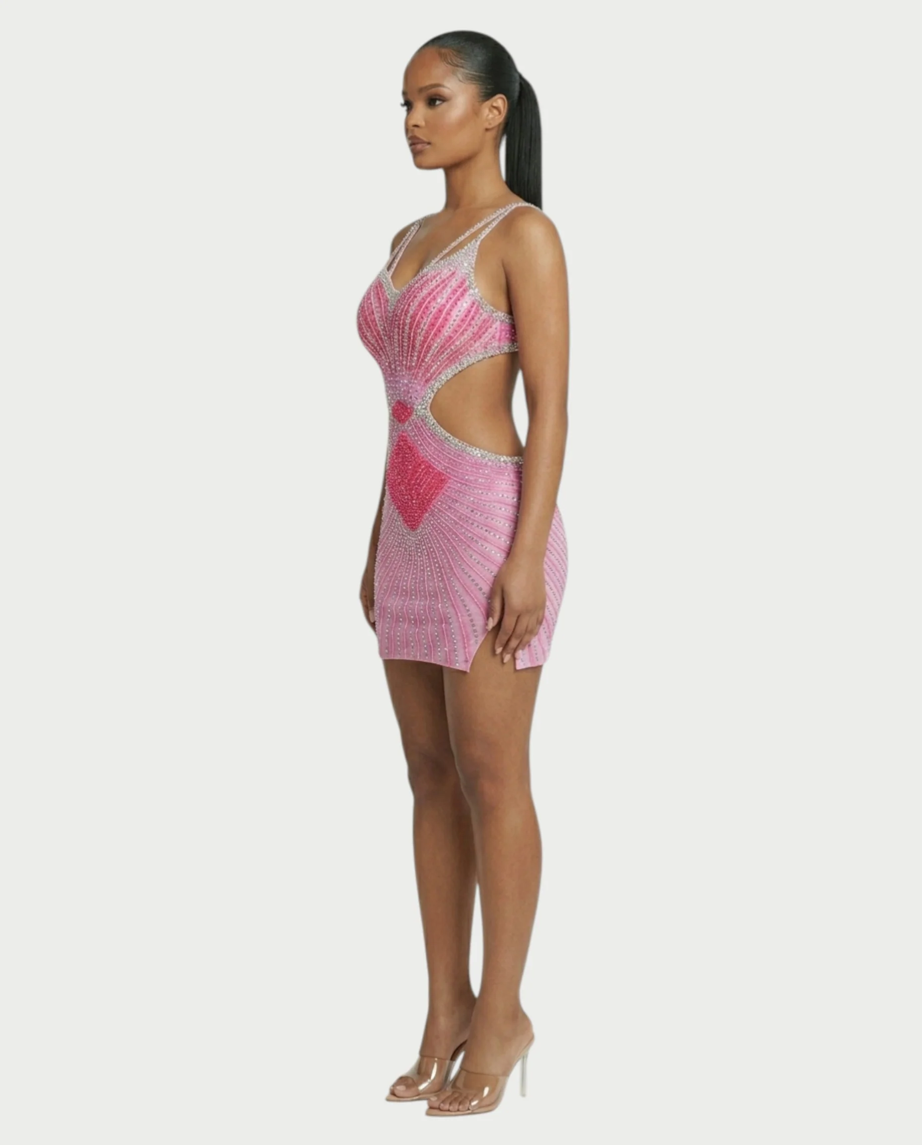 BRELLIE Crystal Cut-out Bodycon Mini Dress - Image 3