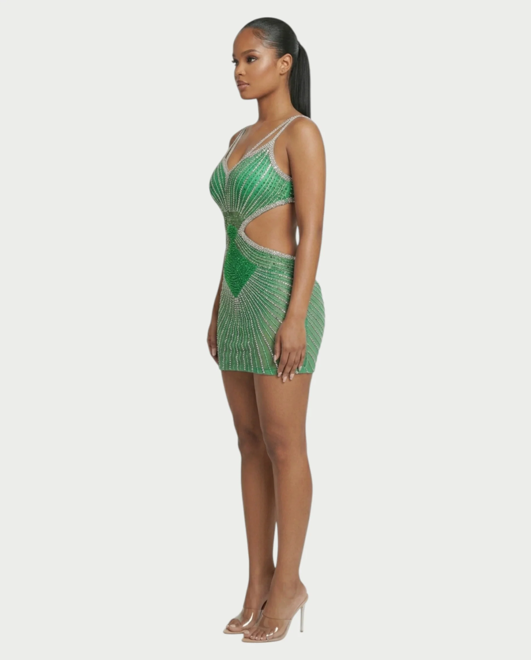 BRELLIE Crystal Cut-out Bodycon Mini Dress - Image 38