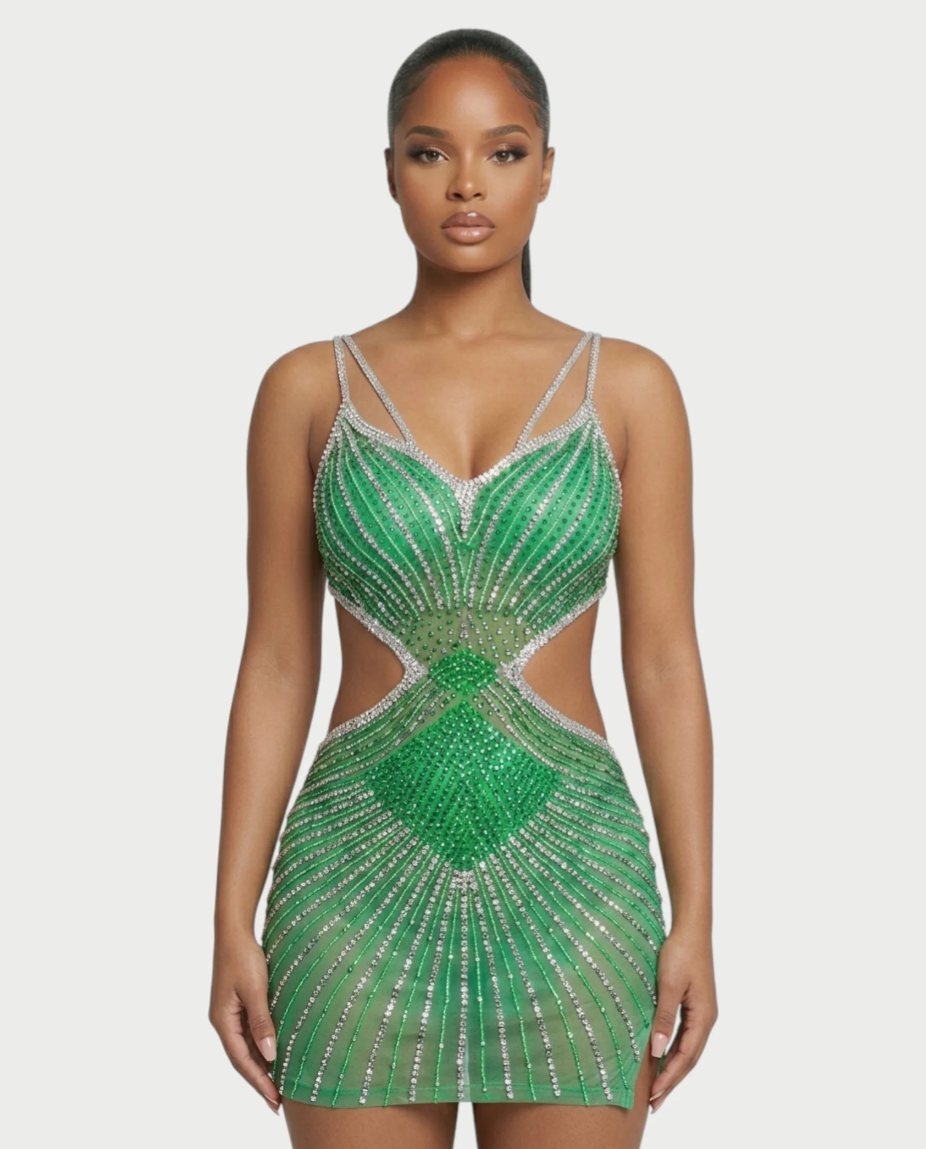 BRELLIE Crystal Cut-out Bodycon Mini Dress - Image 39