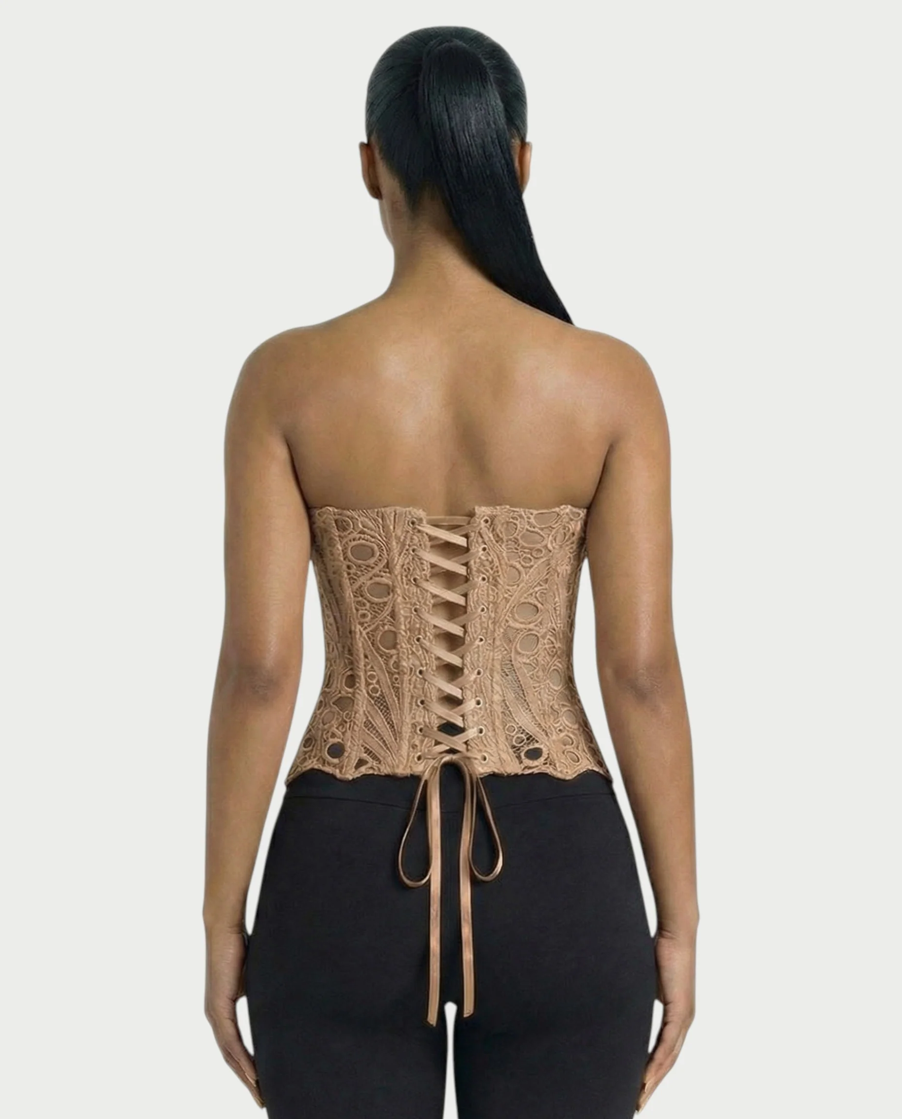 EBONY Guipure Lace Strapless Corset Top - Image 18