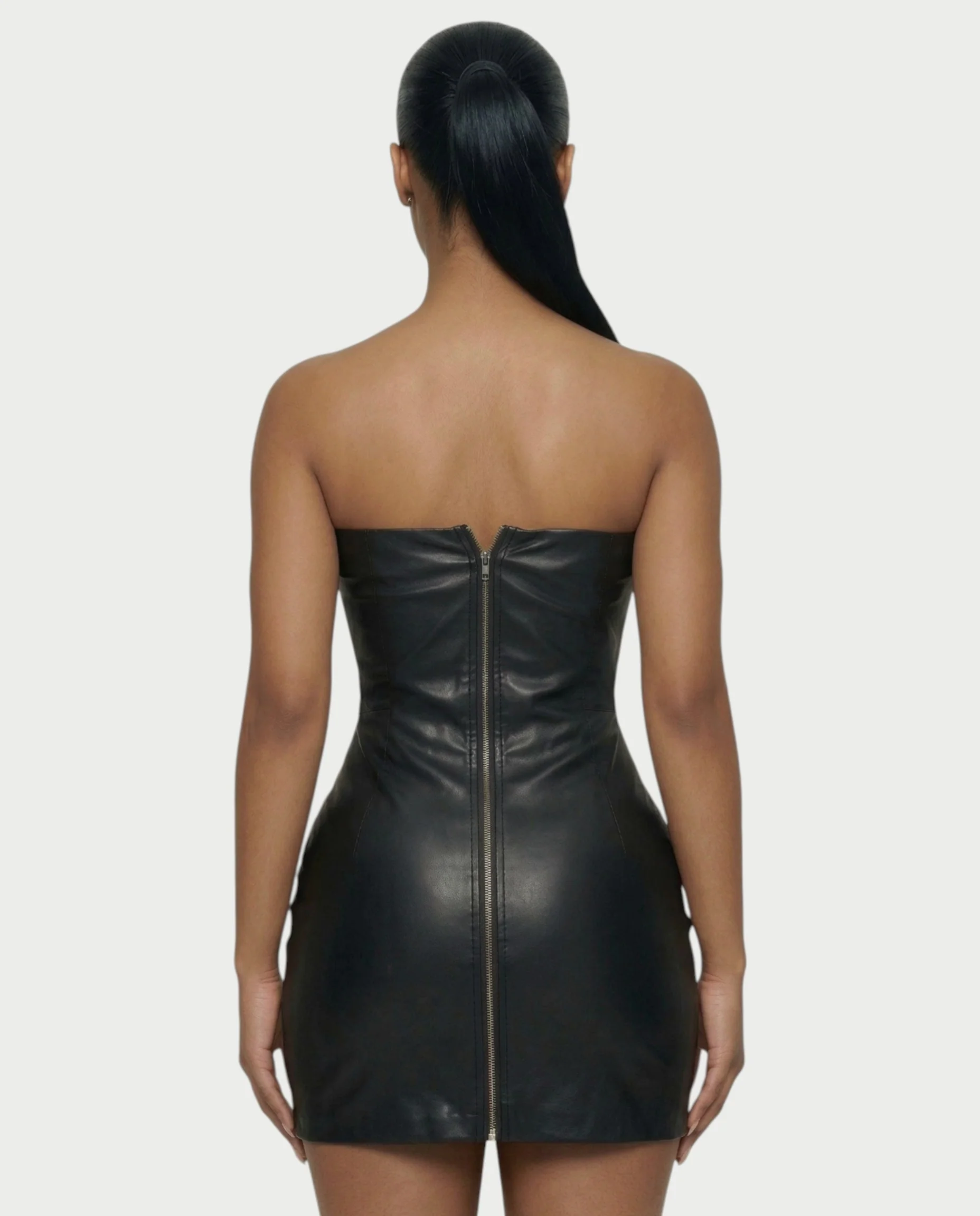 HALIYA Zebra Faux-Fur Bodycon Mini Dress - Image 5