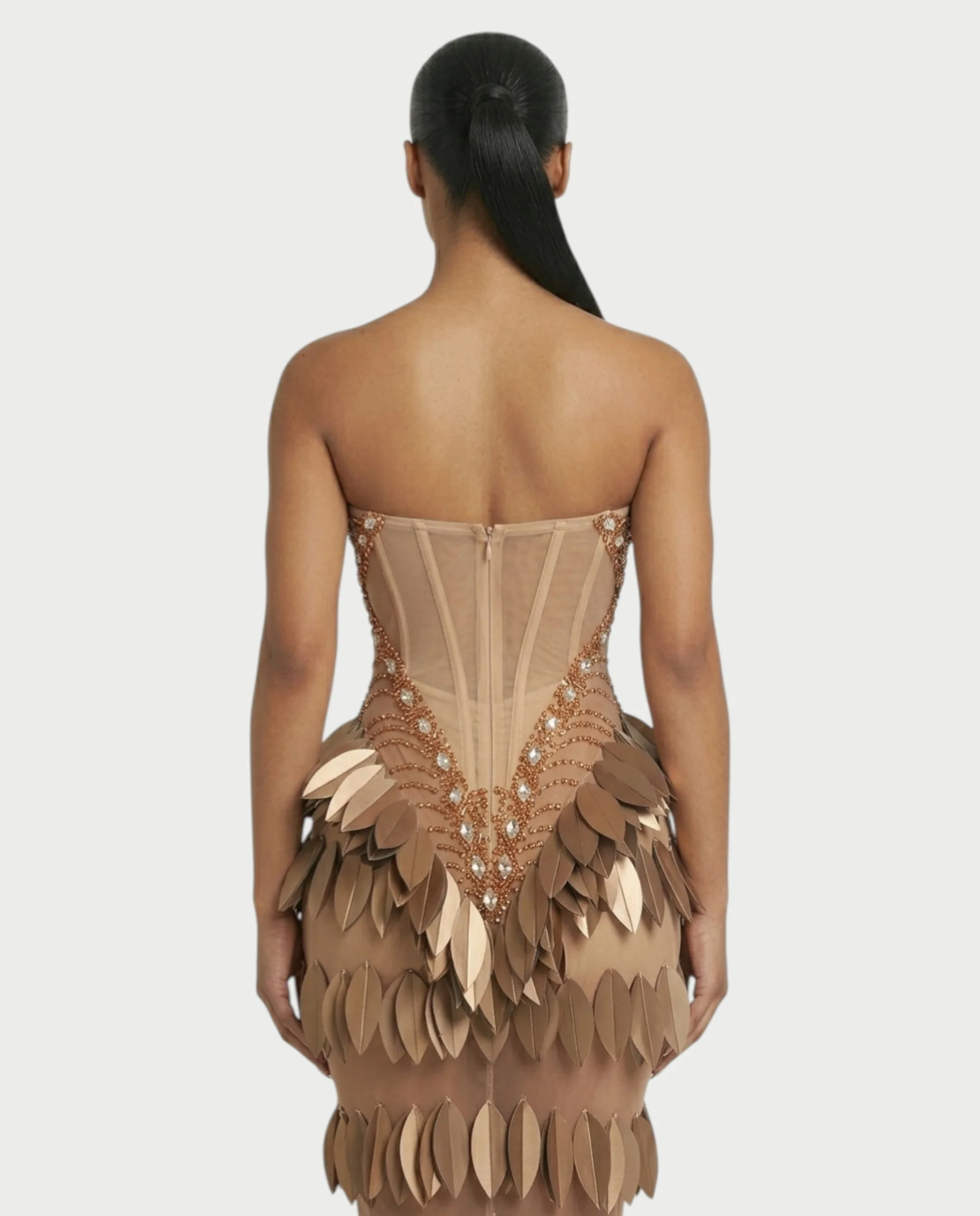 HELIA Golden Leaf Diamond Maxi Dress - Image 5