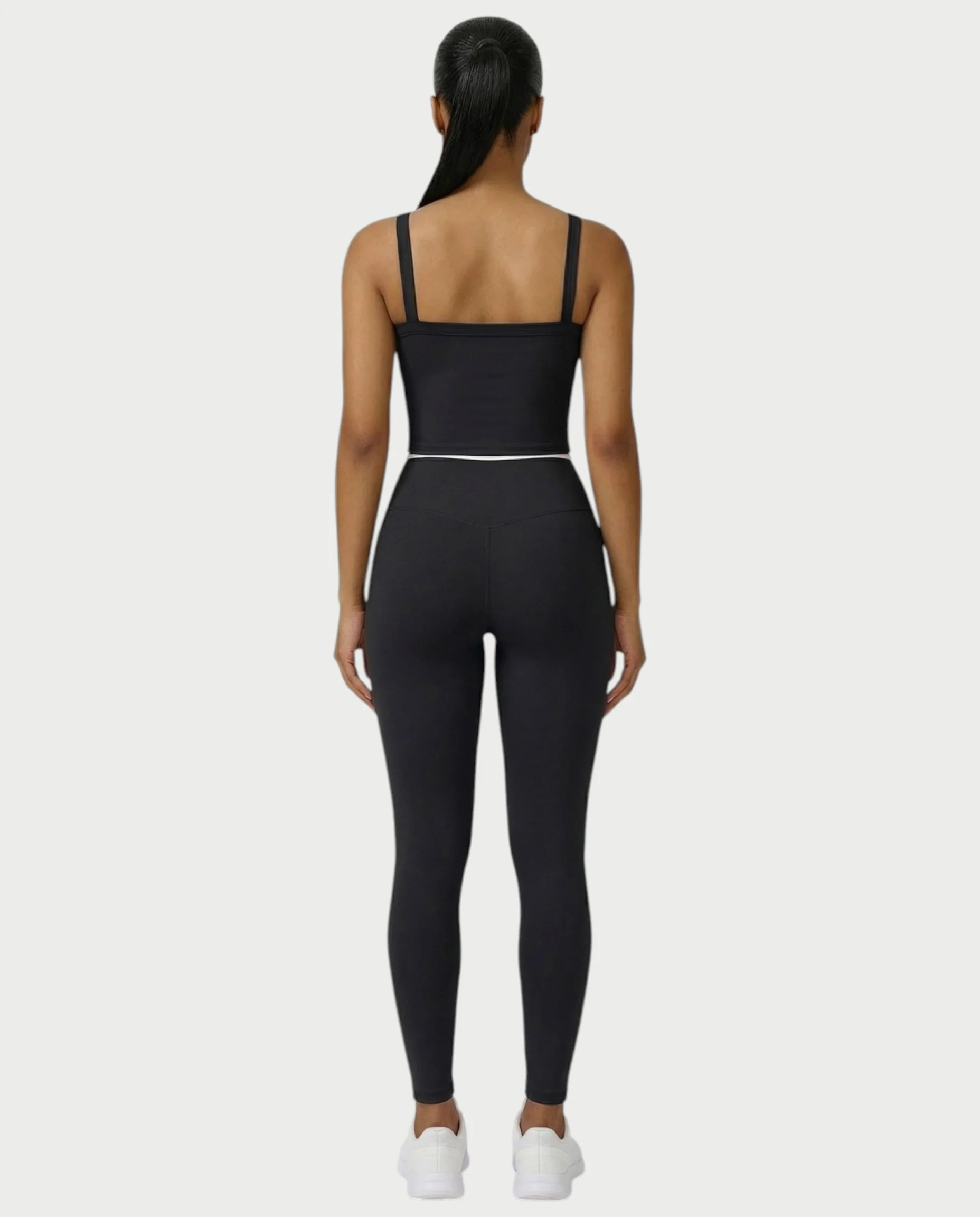 JINYA Padded Square-Neck Active Crop Top - Image 25