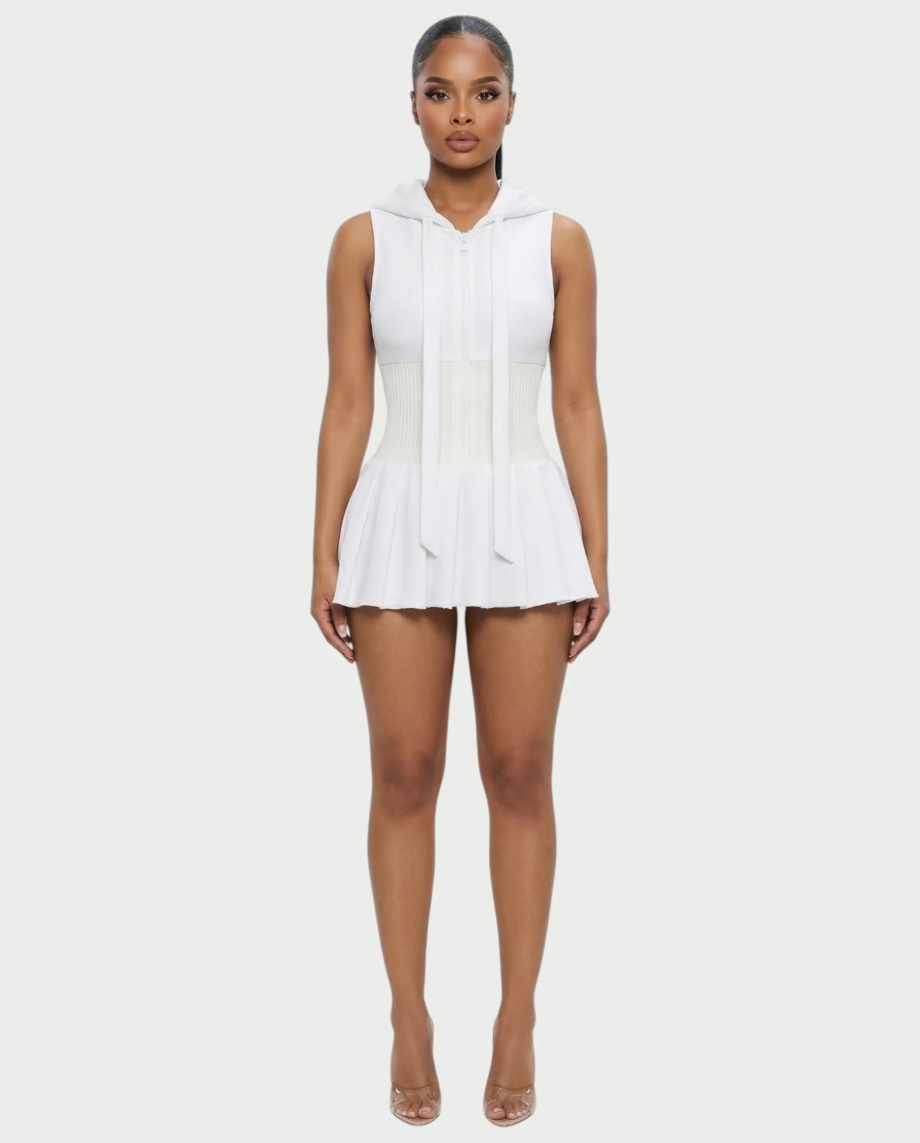 KARYS Zip-Front Hooded Mini Dress - Image 6