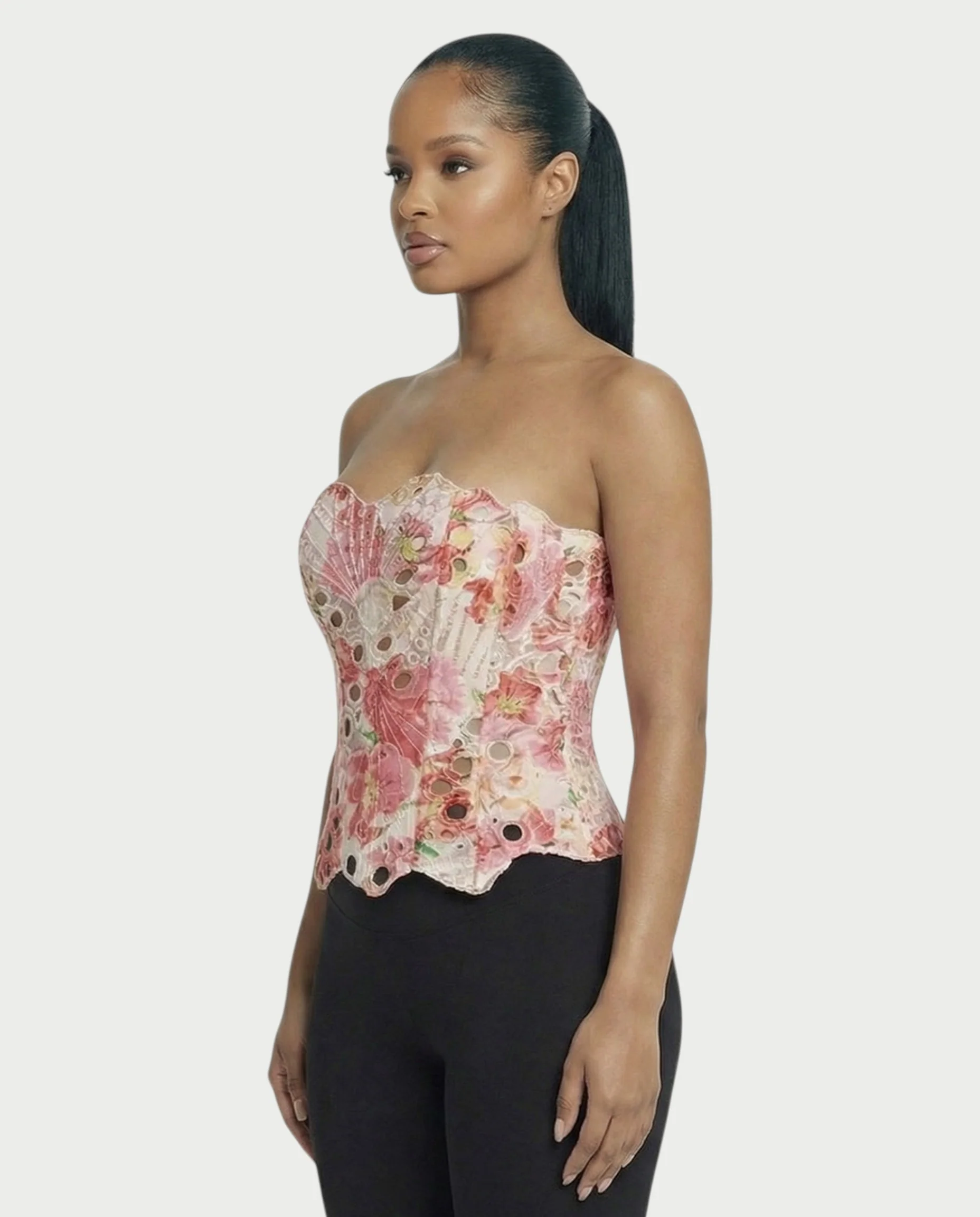MARISSA Guipure Lace-up Back Corset Top - Image 3