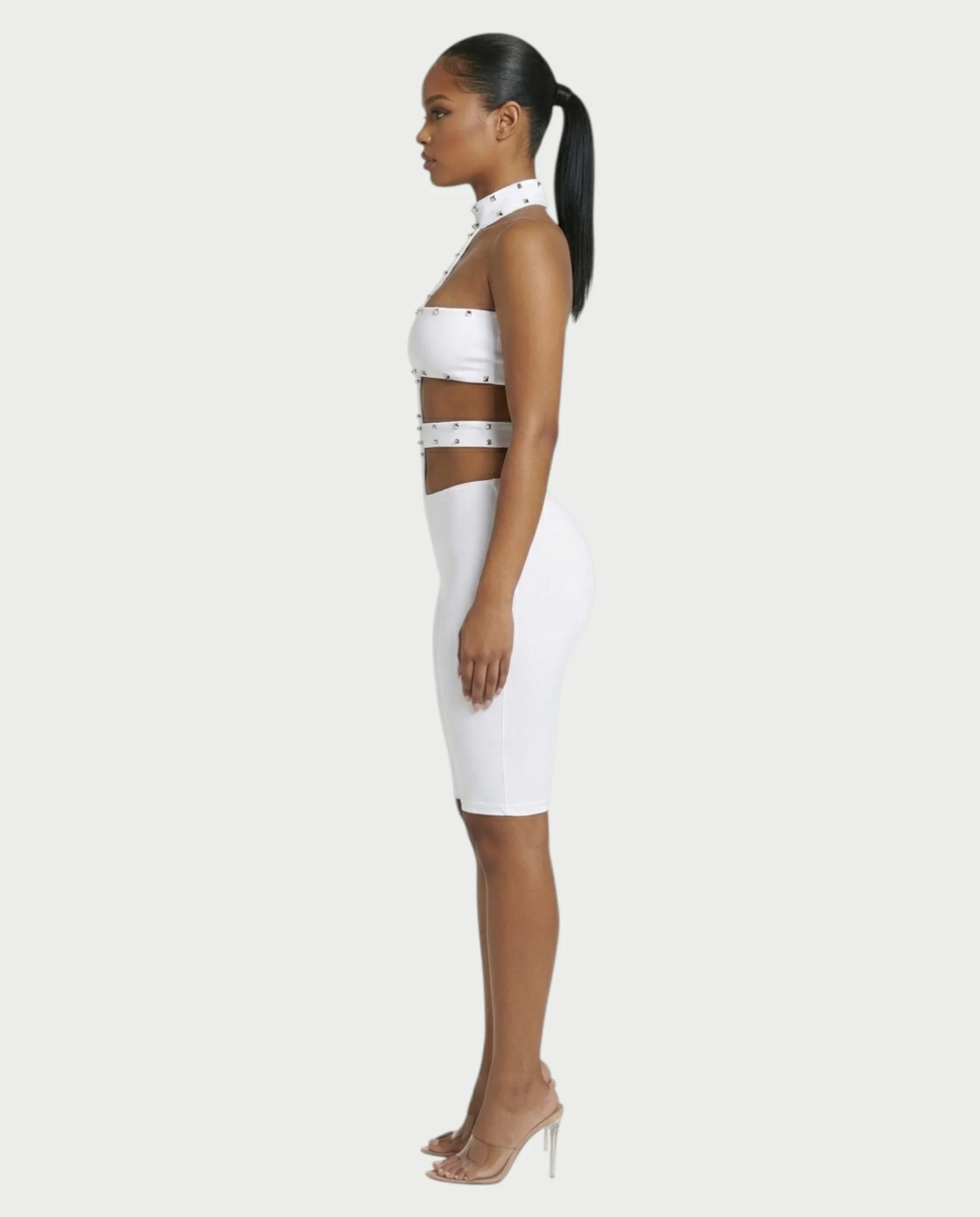 TARCY Studded Cutout High-Neck Romper - Image 8