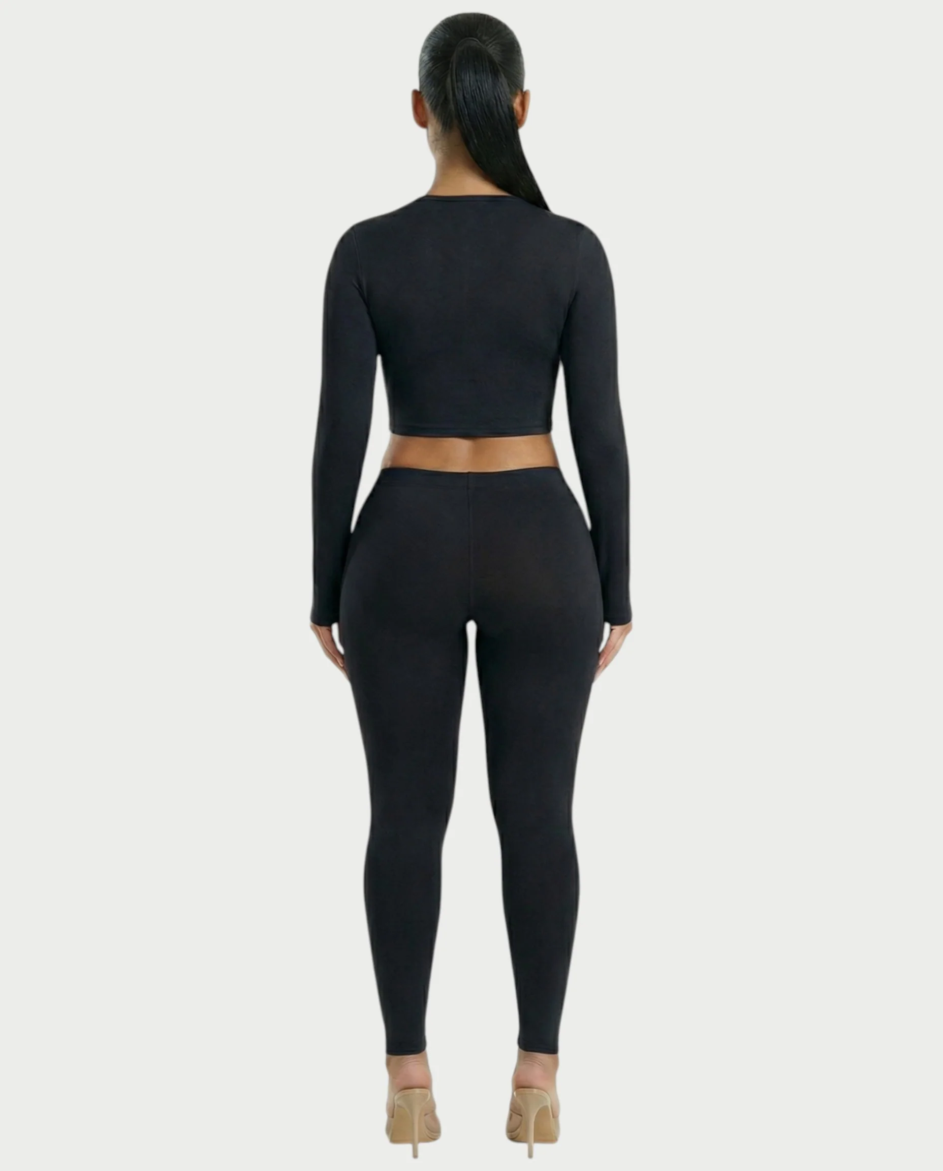 VANNA Long-Sleeve Waist Cinching Slim-Fit Top - Image 8