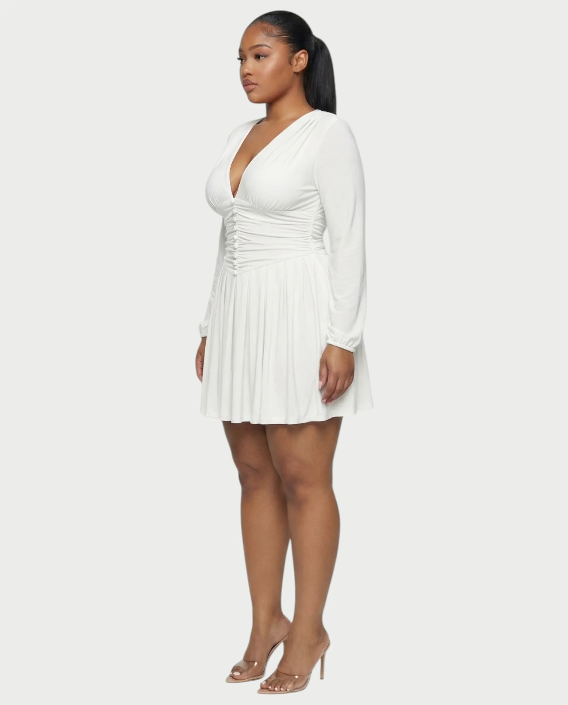 VINNA Waist-cinching Pleated Mini Dress - Image 13