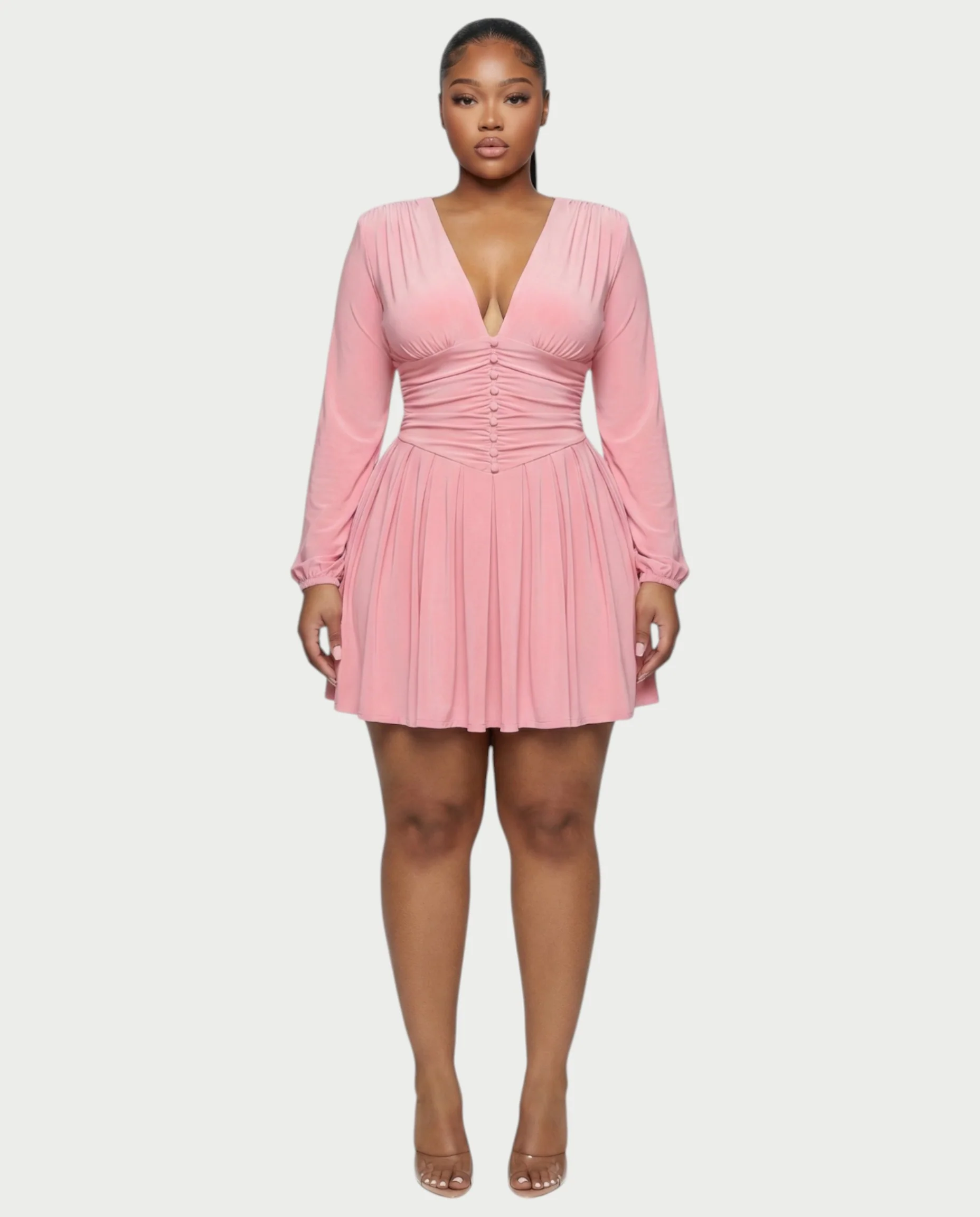 VINNA Waist-cinching Pleated Mini Dress - Image 26